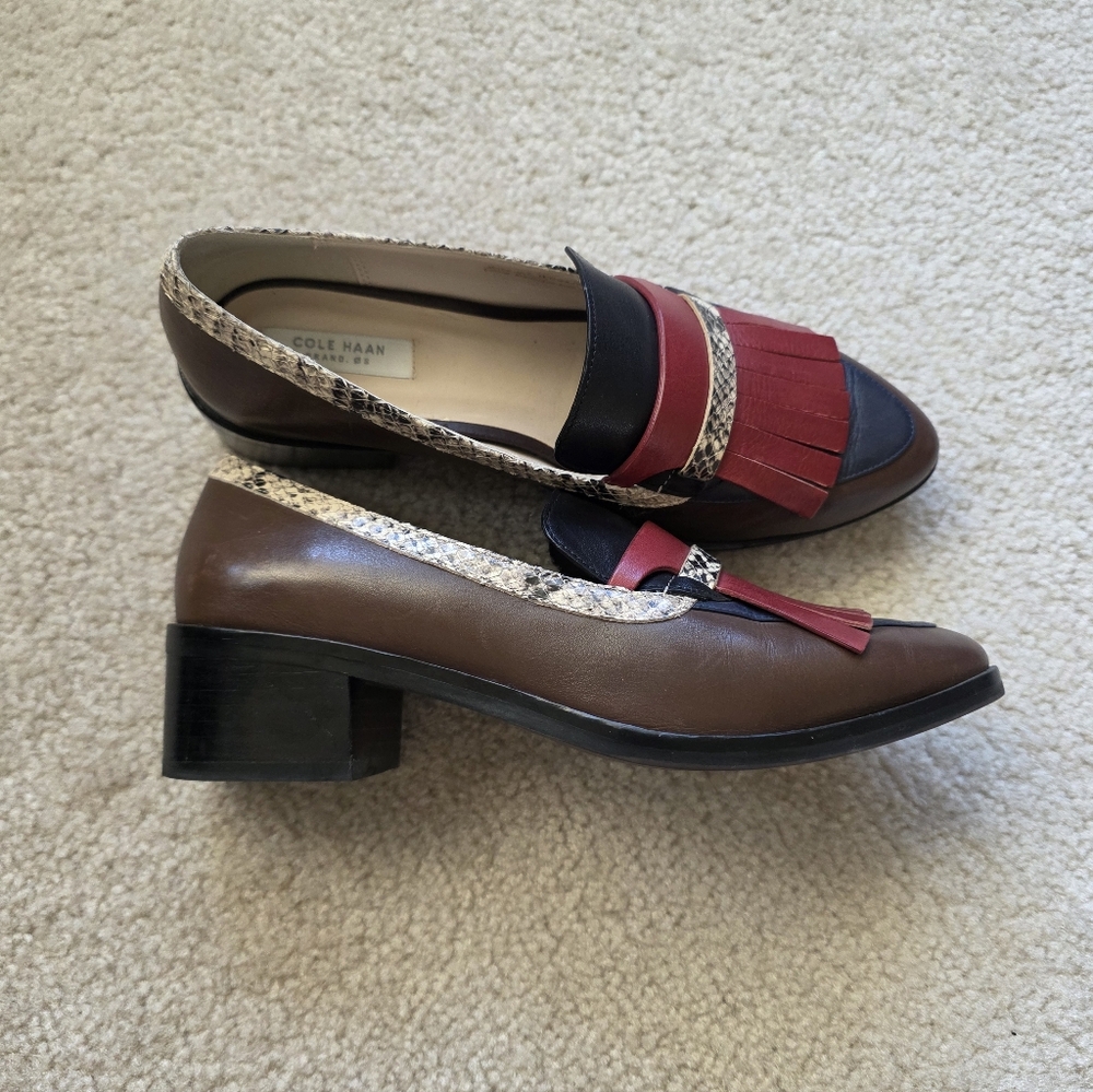 Cole Haan Women's Red, Black, and Navy Loafers - Picture 2 of 4